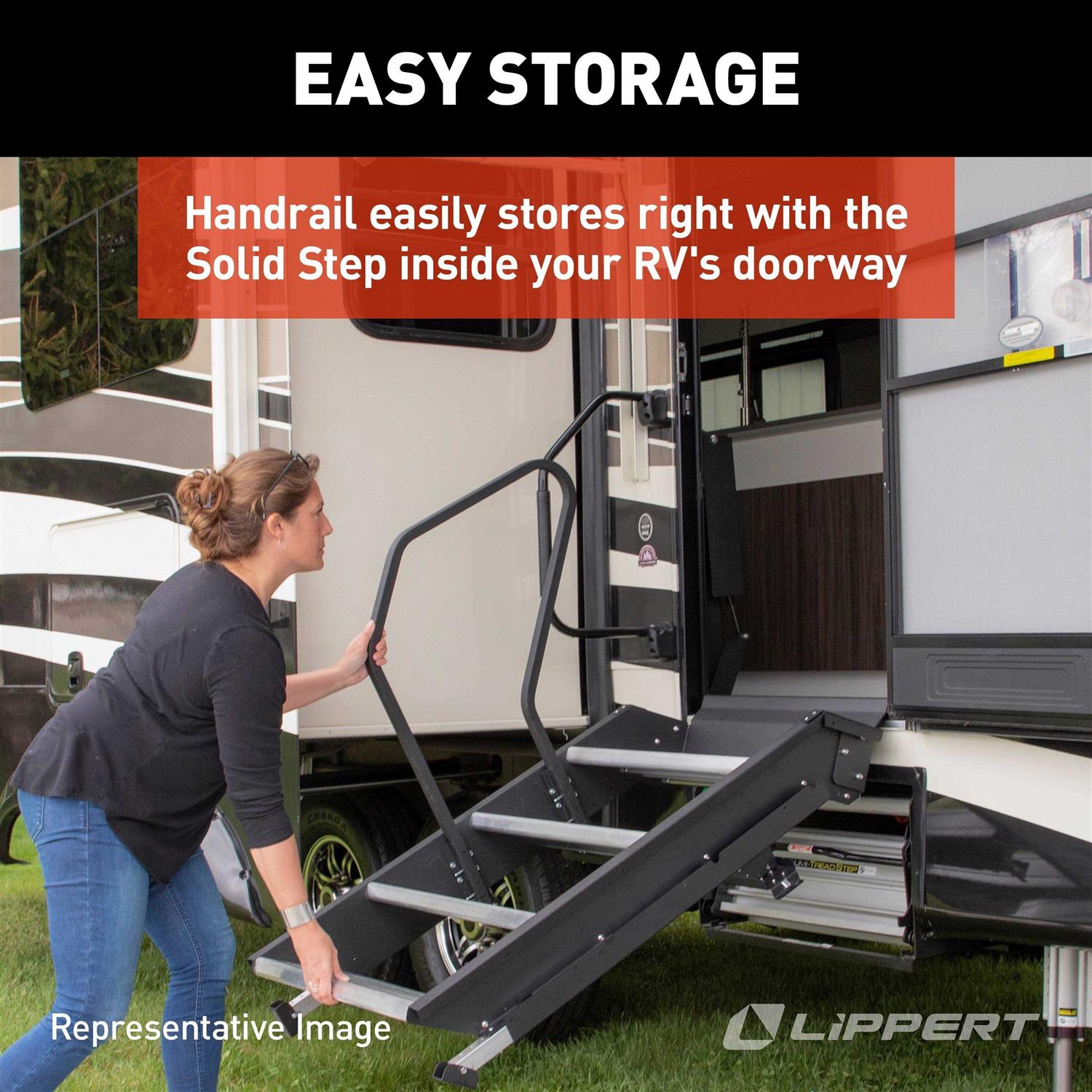 Lippert 799640 Solid Step Entry Assist Handrail - Cheap Fitting