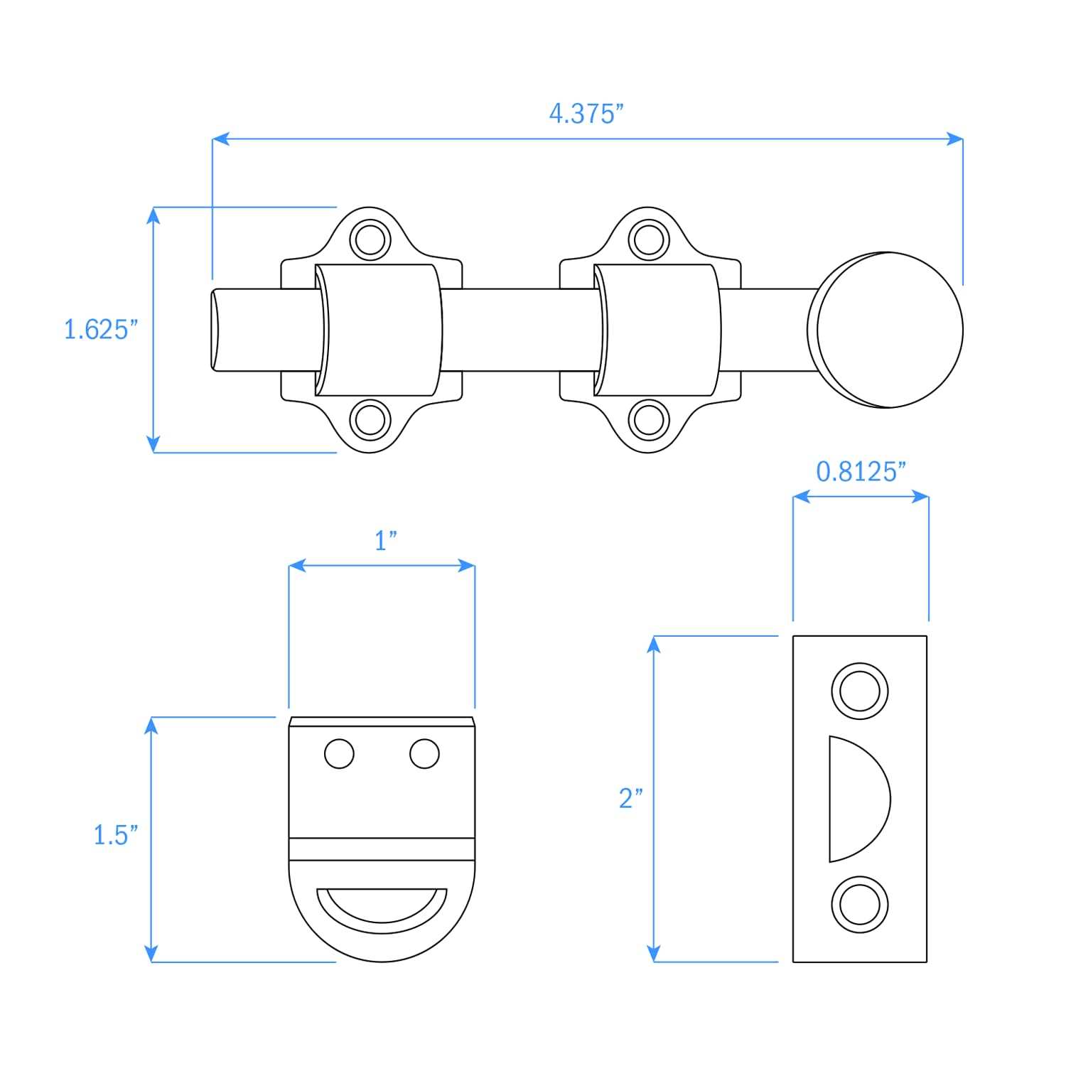 Nuk3y Heavy Duty Solid Brass Dutch Door Surface Bolt - Cheap Fitting