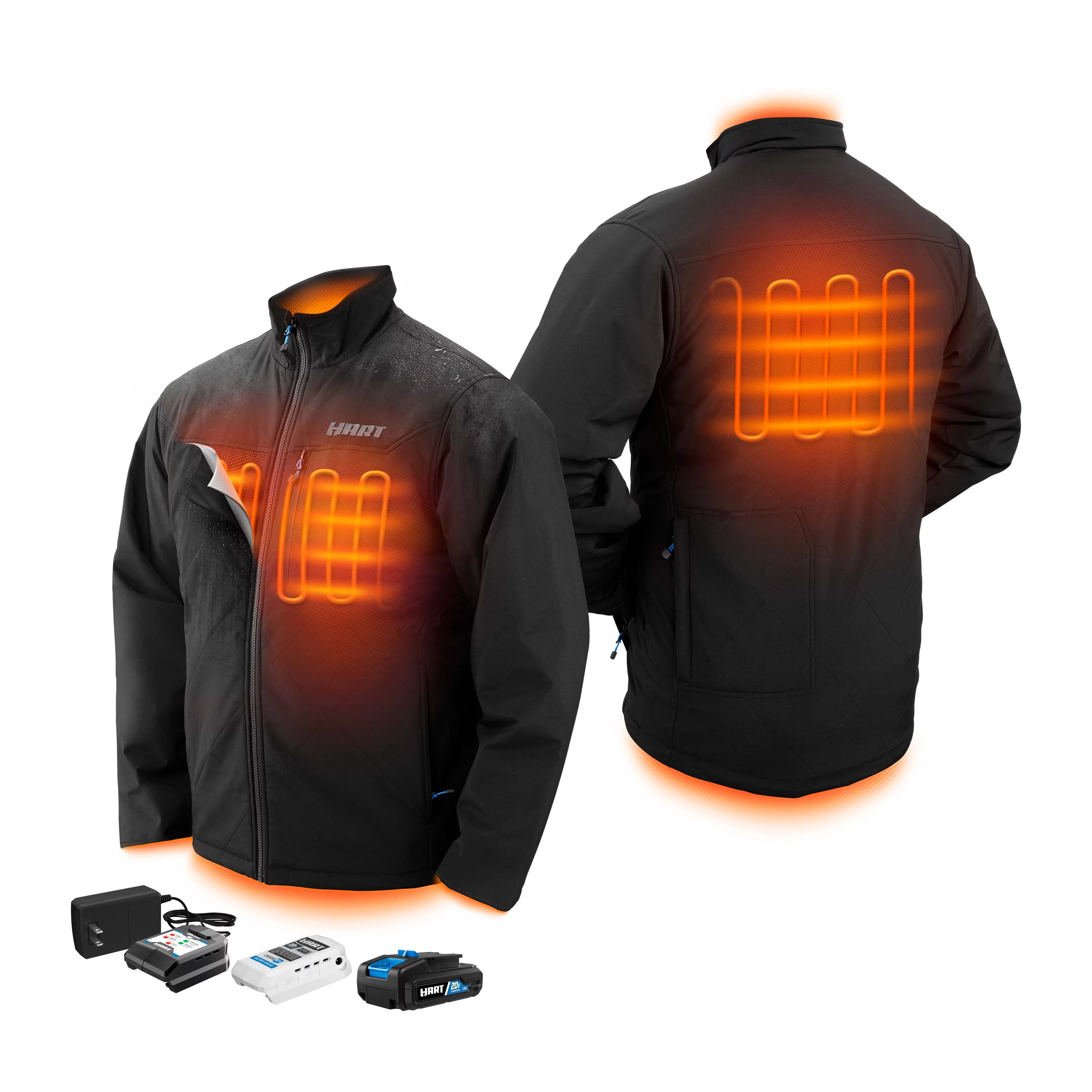 HART 20-Volt Heated Jacket Kit, Black, Male Medium, (1) 1.5Ah Lithium-Ion Battery - Cheap Fitting