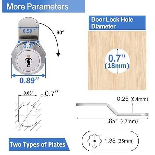 Sissinda Cam Locks Cabinet Locks Keyed Alike 5/8” Cylinder Length Fits on 0.4” Max Panel Thickness - Cheap Fitting
