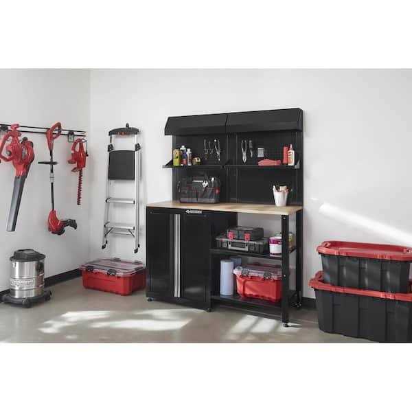 Husky 6-Piece Ready-to-Assemble Steel Garage Workstation in Black - Cheap Fitting