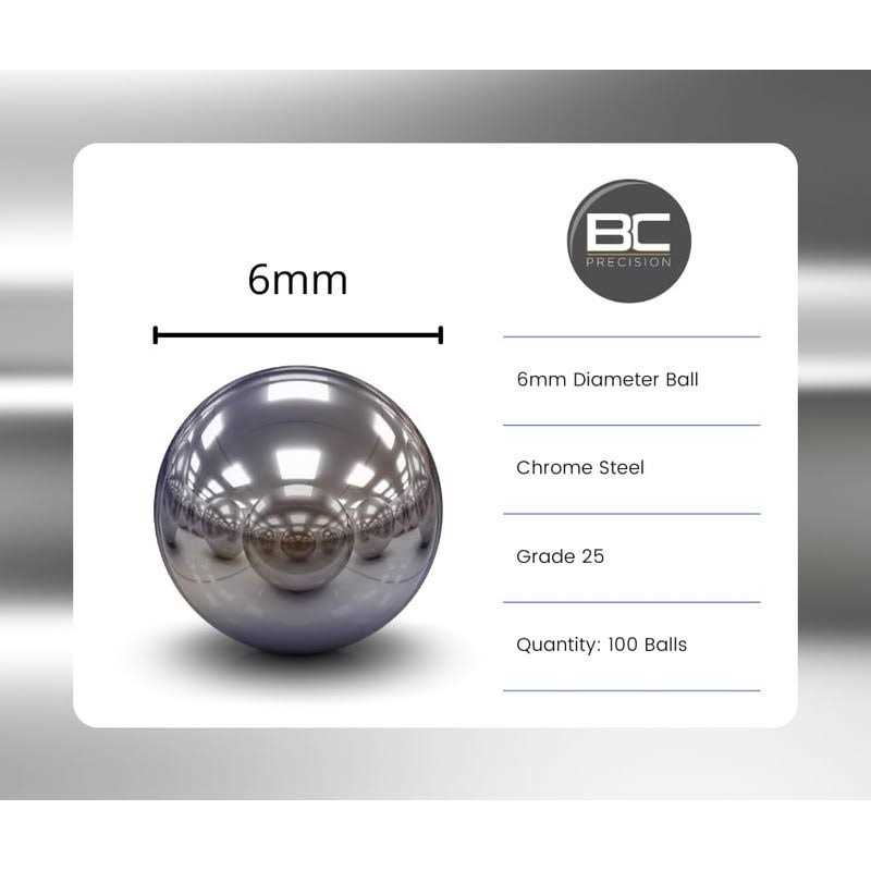 BC Precision 100 Qty 6mm Precision Chrome Steel Bearing Balls G25 - Cheap Fitting