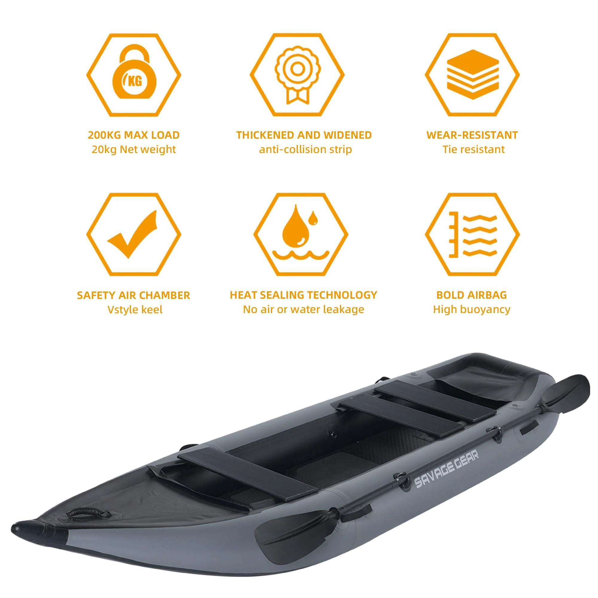 2 Person Inflatable Kayak, Fishing PVC Kayak Boat, Inflatable Boat Rescue Rubber Rowing Boat with Pump, Aluminum Alloy Seat, Paddle, Inflatable Mat, Repair Kit, Fin 440lb Weight Capacity - Cheap Fitting