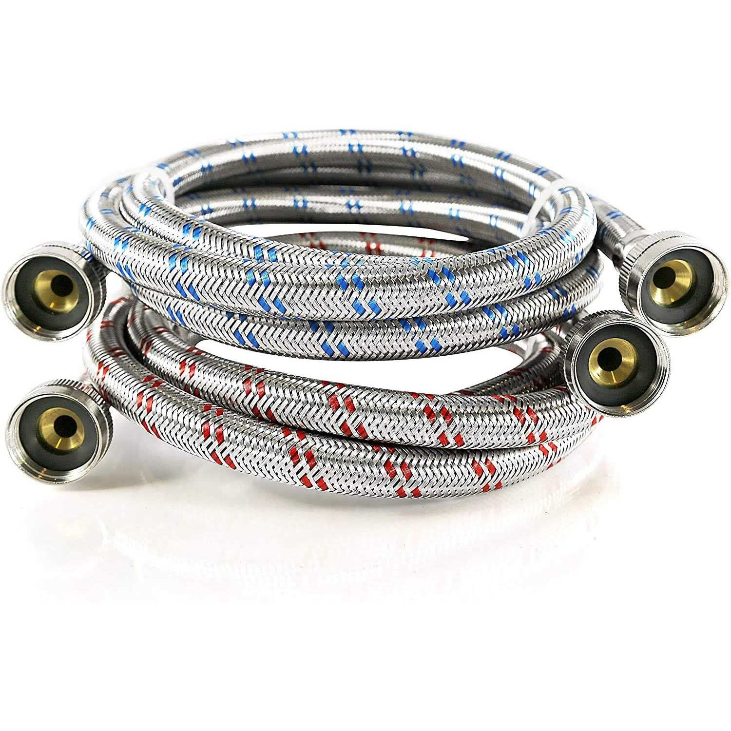 K&J Premium Washing Machine Hoses Burst Proof 2 Pack - Cheap Fitting