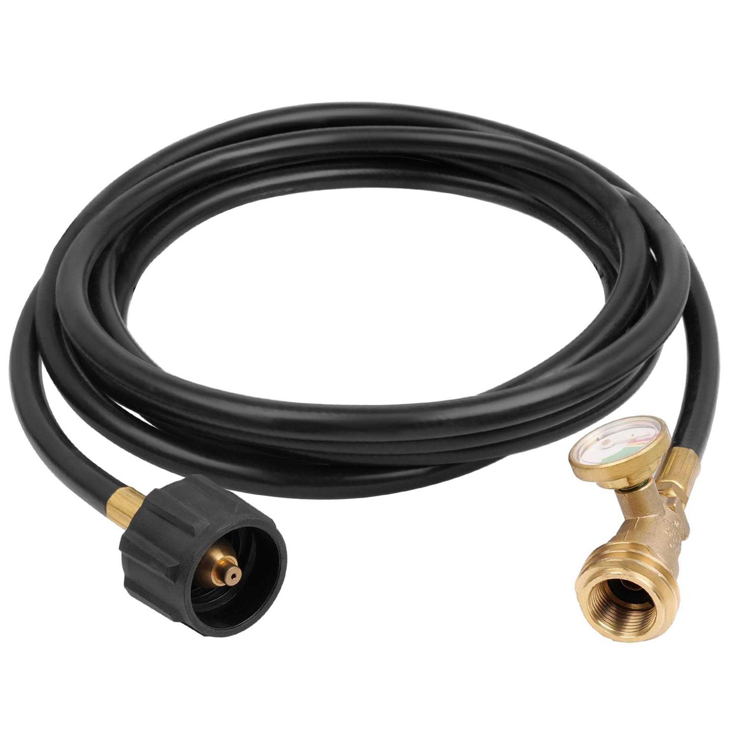 Empava 15 ft. Propane Extension Hose with Gauge - Cheap Fitting