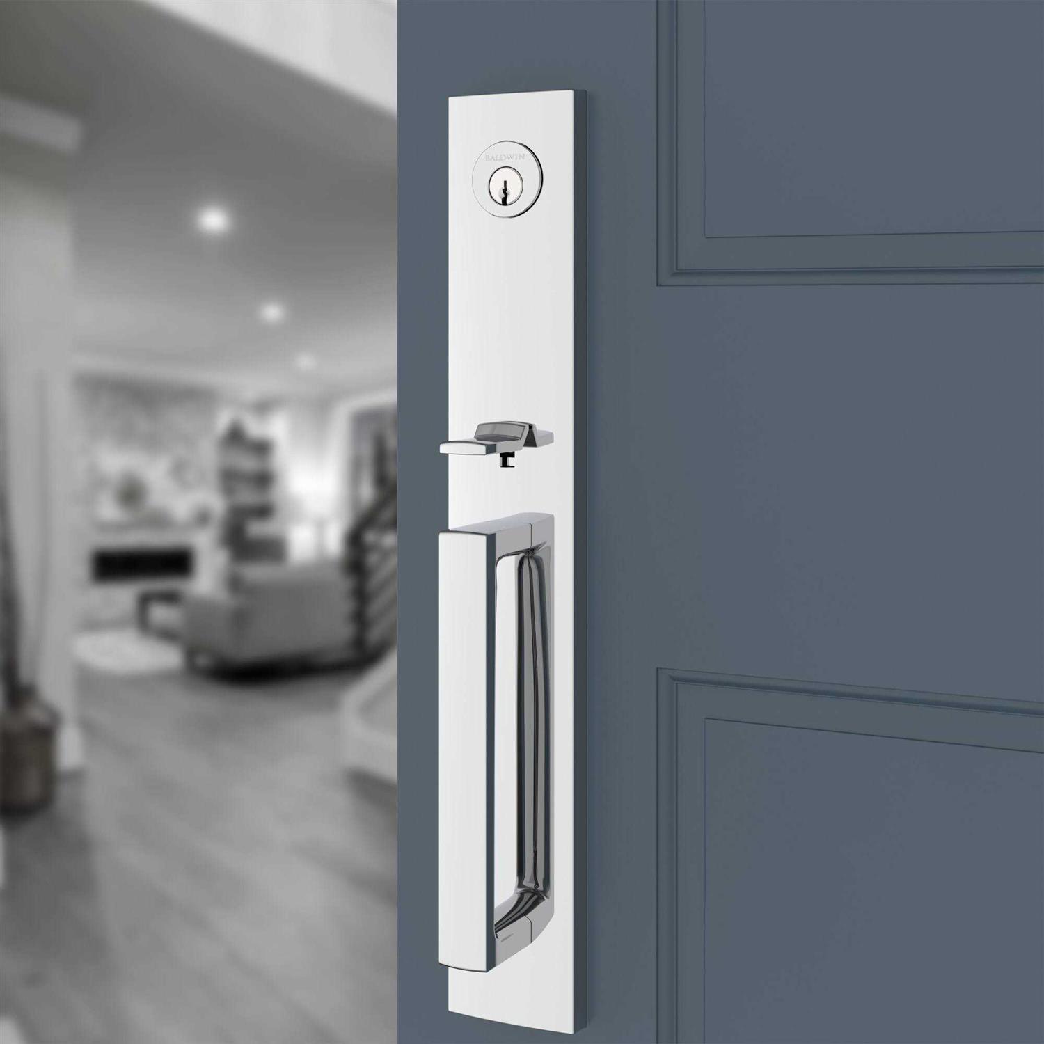 Baldwin Santa Cruz Full Plate Single Cylinder Keyed Entry Handleset EESANXCONCQE044 - Cheap Fitting