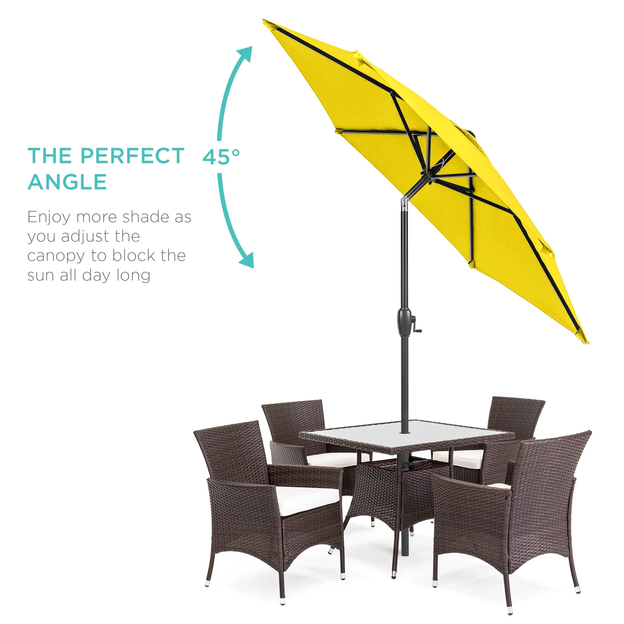 Best Choice Products 7.5ft Heavy-Duty Outdoor Market Patio Umbrella w/ Push Button Tilt, Easy Crank - Rust - Cheap Fitting