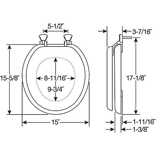 Mayfair 815ec 047 Removable Soft Toilet Seat that will Never Loosen - Cheap Fitting