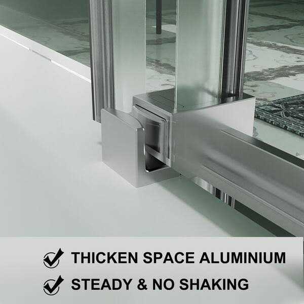 ES-DIY 58 in. H Sliding Frameless Tub Door in Chrome Clear Glass - Cheap Fitting