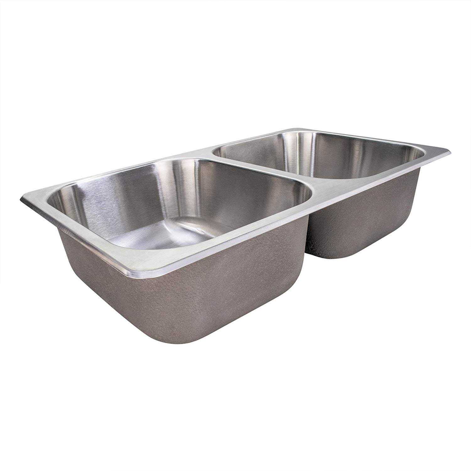Recpro RV Stainless Steel Sink 27x16x17 Double RV Kitchen Sink - Cheap Fitting