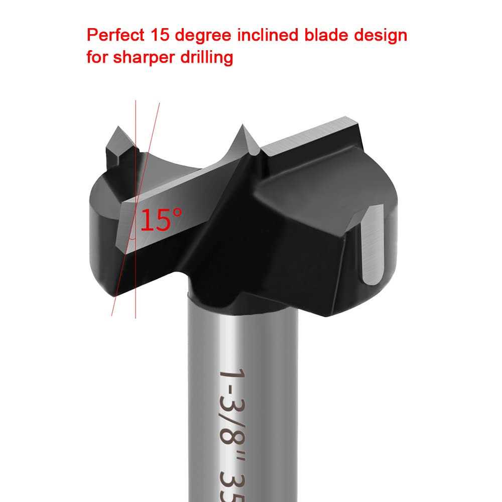 ASNOMY 6PCS Large Size Forstner Bit 1-3/8Inch to 2-3/4Inch Carbide Tipped Forstner Drill Bit for Hard Wood - Cheap Fitting