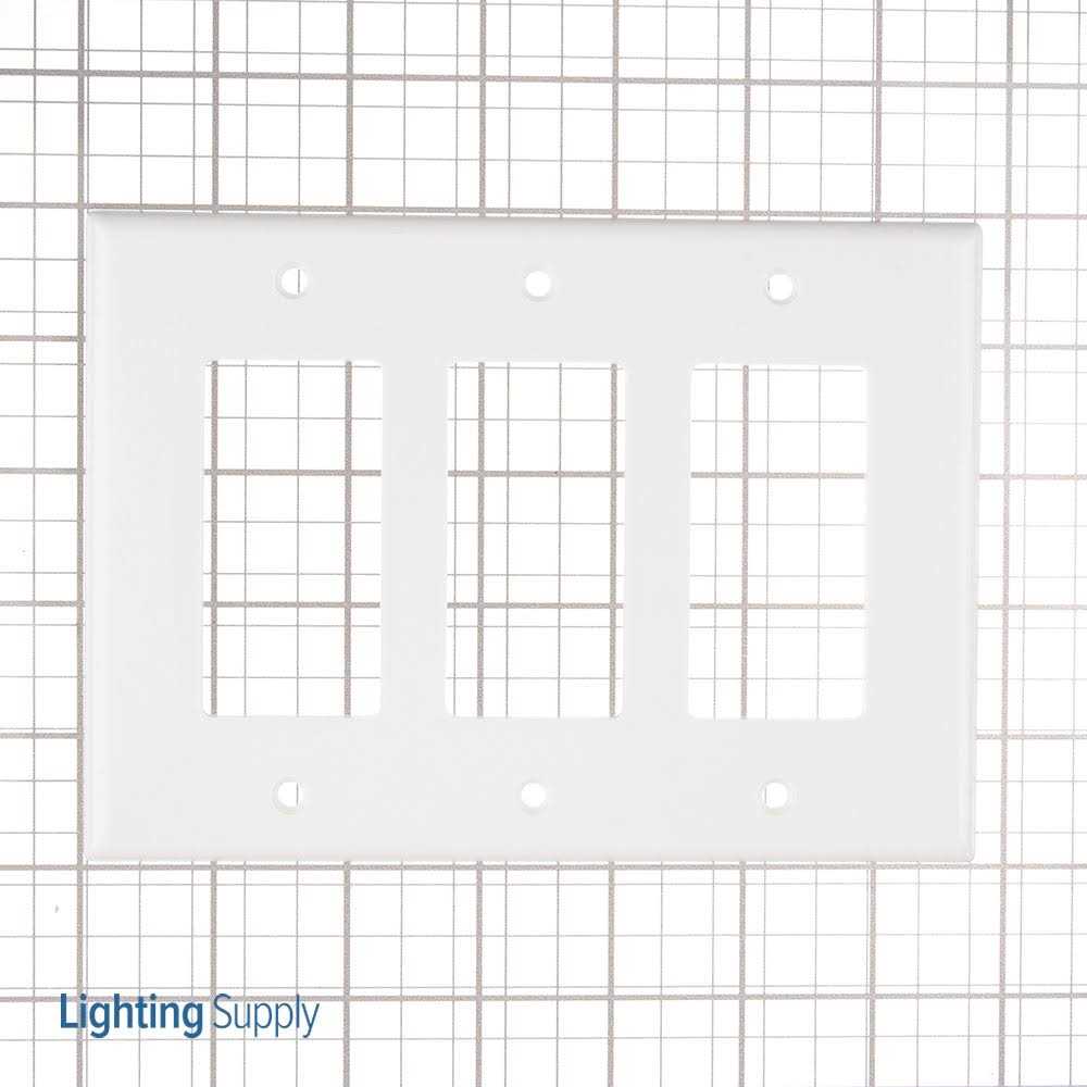 Leviton 80611 W 3 Gang Decora/GFCI Device Wallplate 80611-W - Cheap Fitting