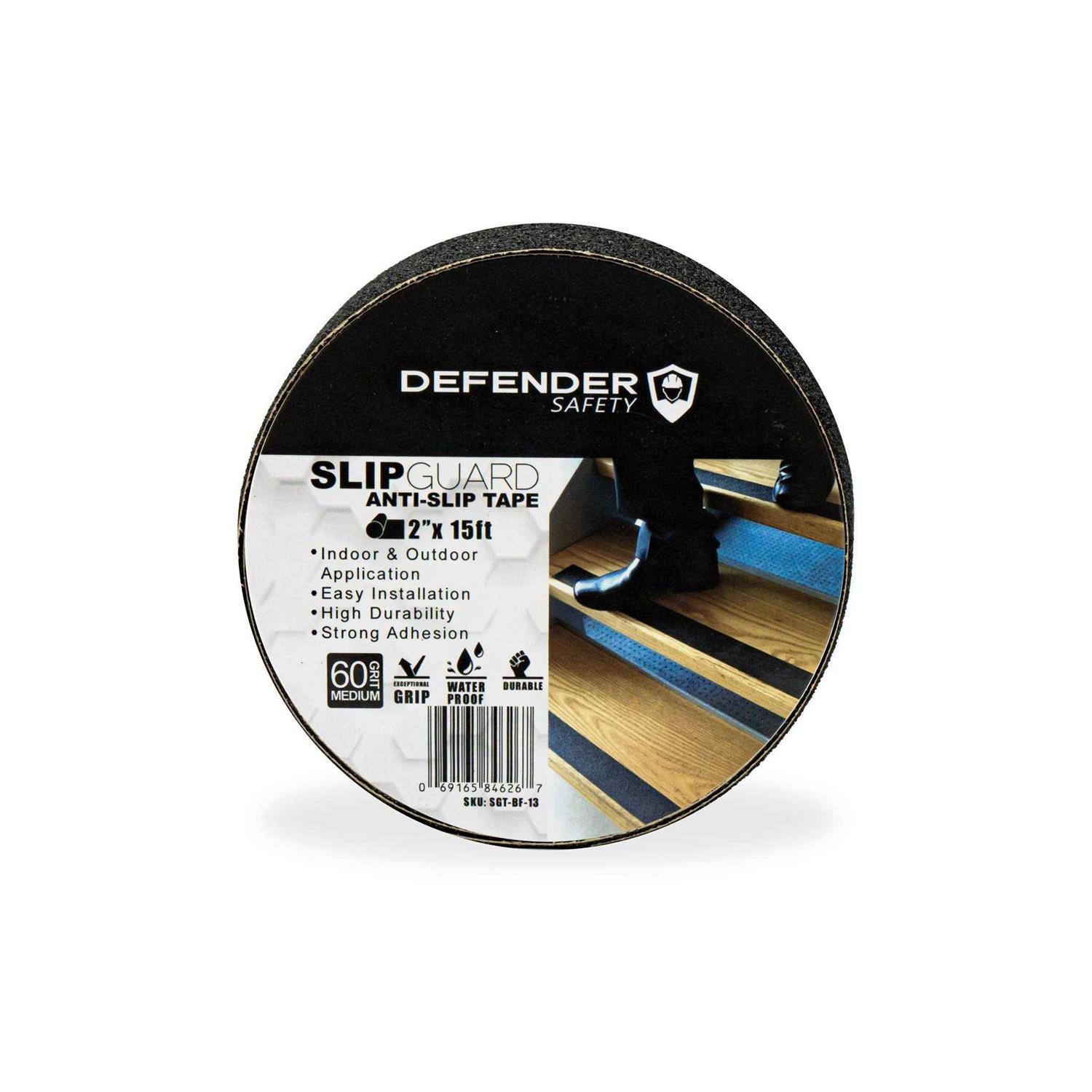 Defender Safety SLIPGUARD Anti-Slip Floor Tape. 60 Grit. Black Yellow - Cheap Fitting