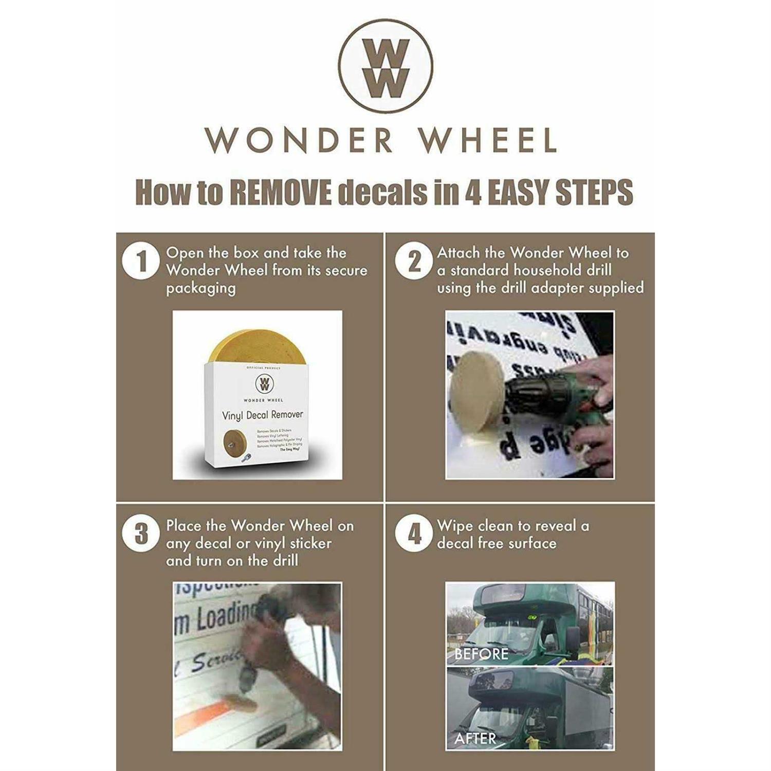 Whizzy Wheel Wonder Wheel 4 Decal Remover Eraser Wheel Toolkit Remove Car Decals - Cheap Fitting