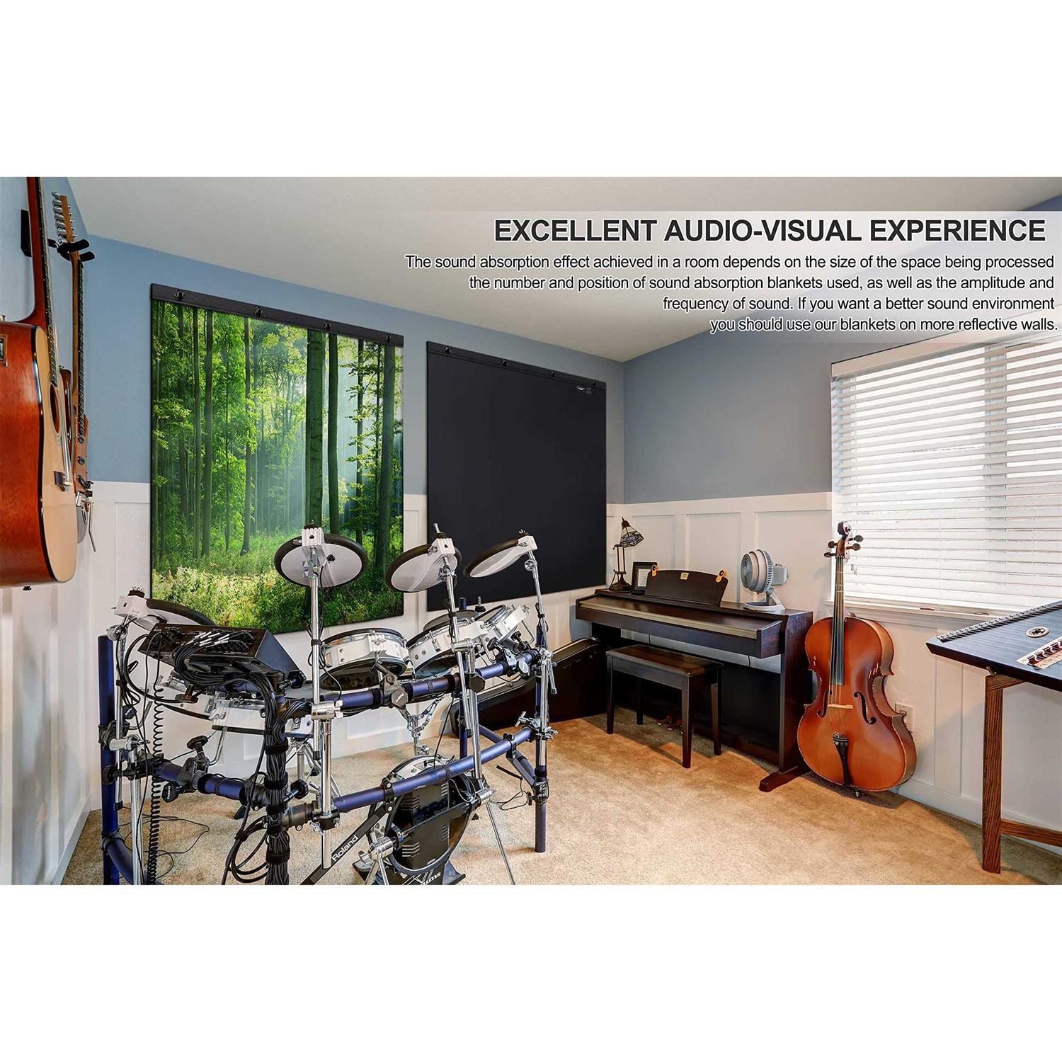 CHOOVEEON Sound Absorption Blankets-Sound Absorbing Sheet-Sound Dampening Blanket-Sound Proof Blanket-Art Acoustic Foam Panels-Bedroom Soundproofing - Cheap Fitting