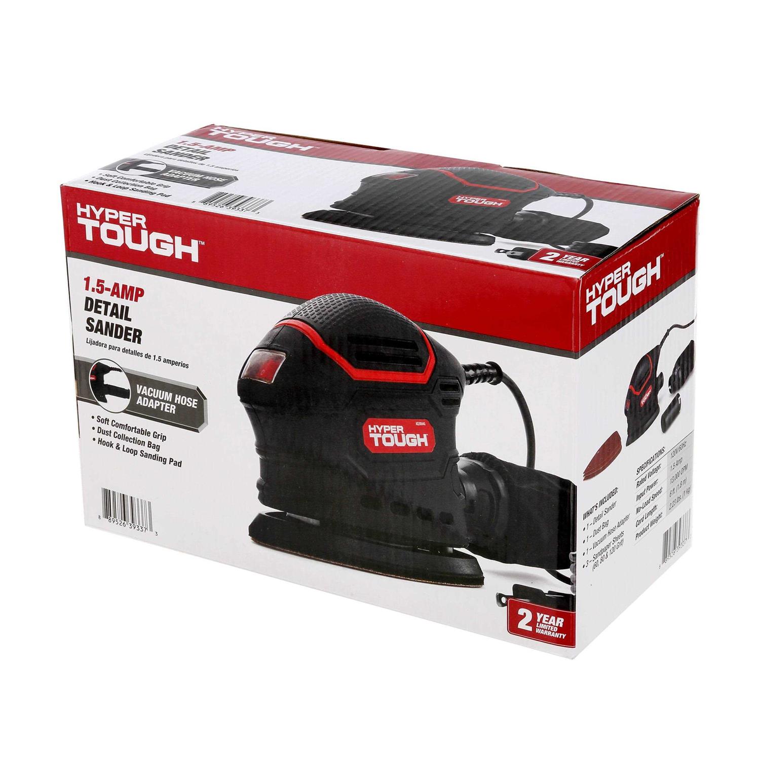 Hyper Tough 1.5 Amp Corded Detail Sander with Dust Bag - Cheap Fitting