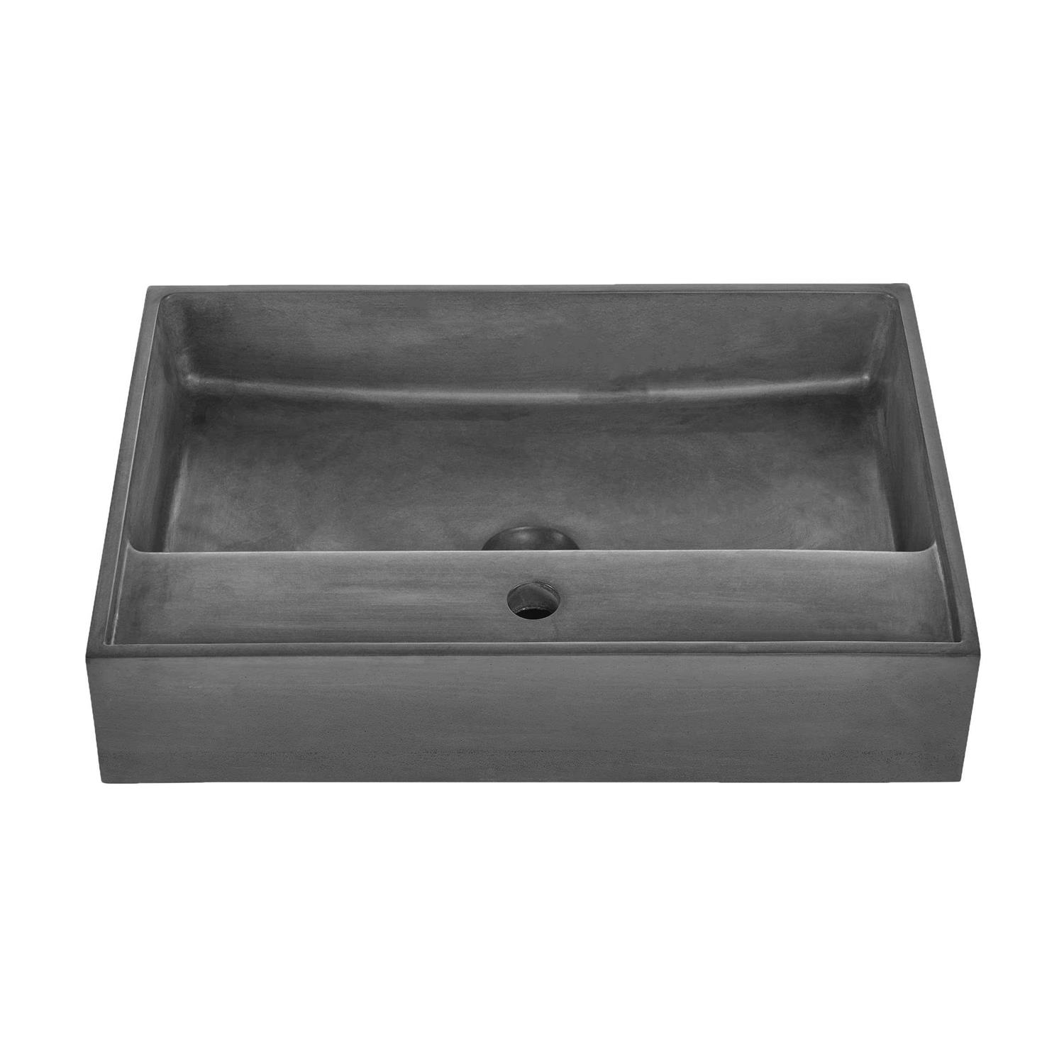 Swiss Madison Lisse 16 Square Concrete Vessel Bathroom Sink in Dark Grey - Cheap Fitting