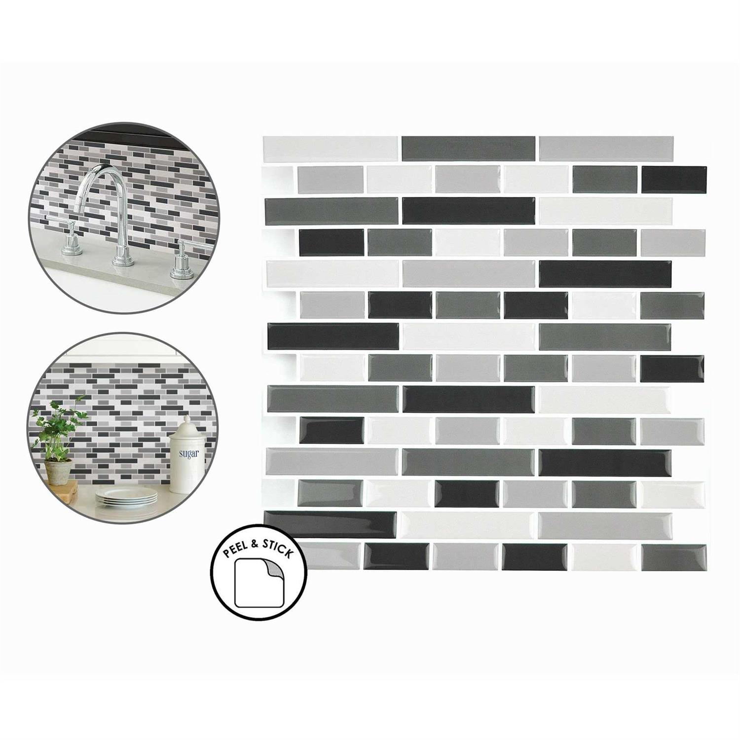 Inhome Smoked Glass Peel & Stick Backsplash Tiles - Cheap Fitting
