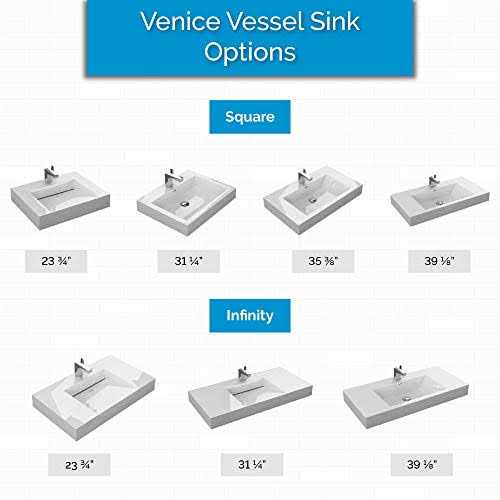 Aquamoon VVEN24-SKINF Venice Glossy Acrylic Rectangular Drop-in Bathroom Sink - Cheap Fitting