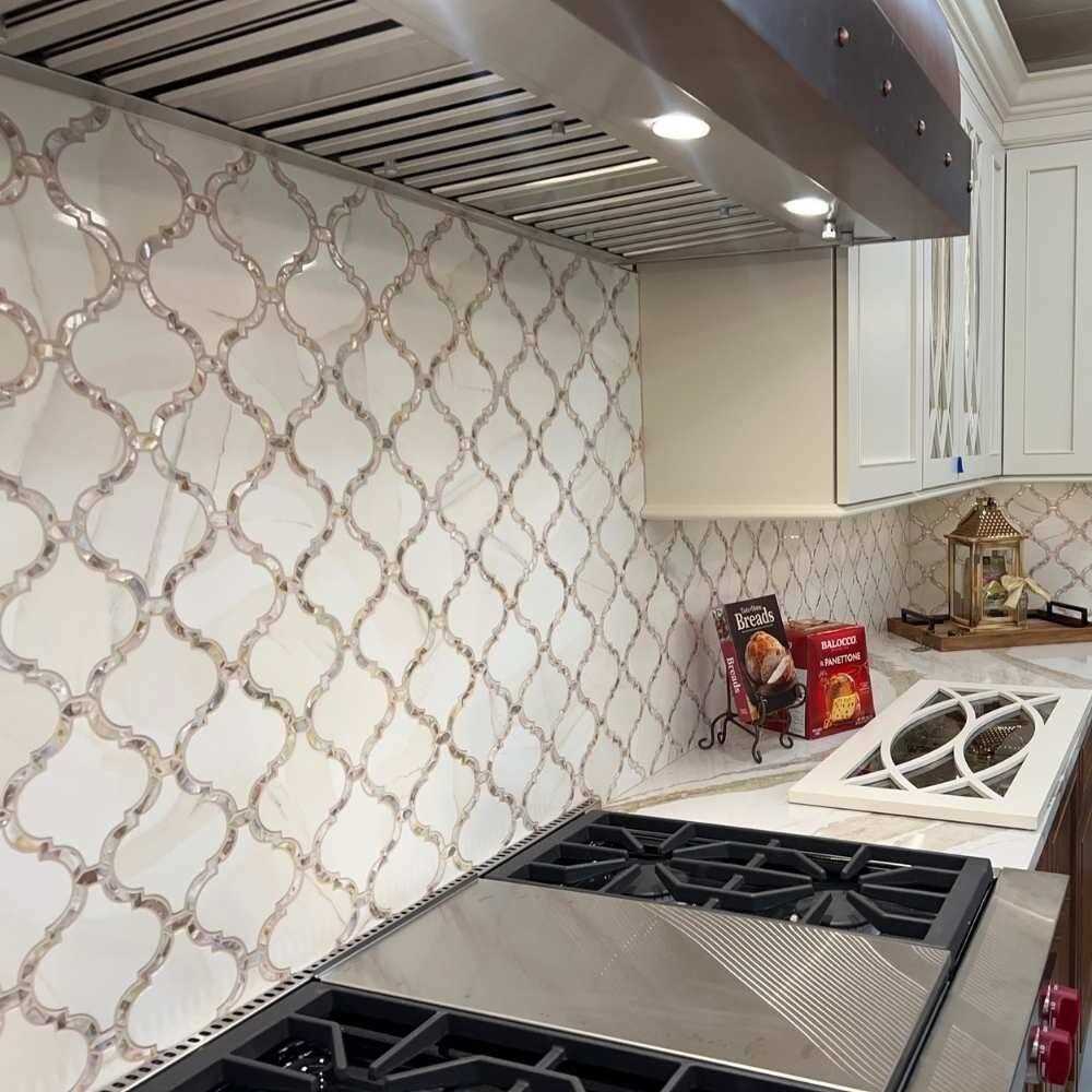 Tahitian Pearl 14 x 14.5 Glass Satin Mosaic Wall Tile The Tile Life - Cheap Fitting