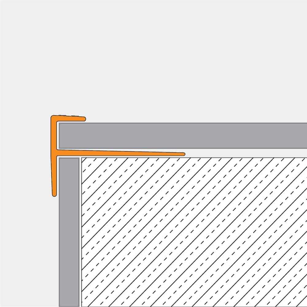 Schluter Vinpro-Step Brushed Anodized Aluminum 8 ft. 2-1/2 in. Metal Resilient Tile Edge Trim VPST - Cheap Fitting