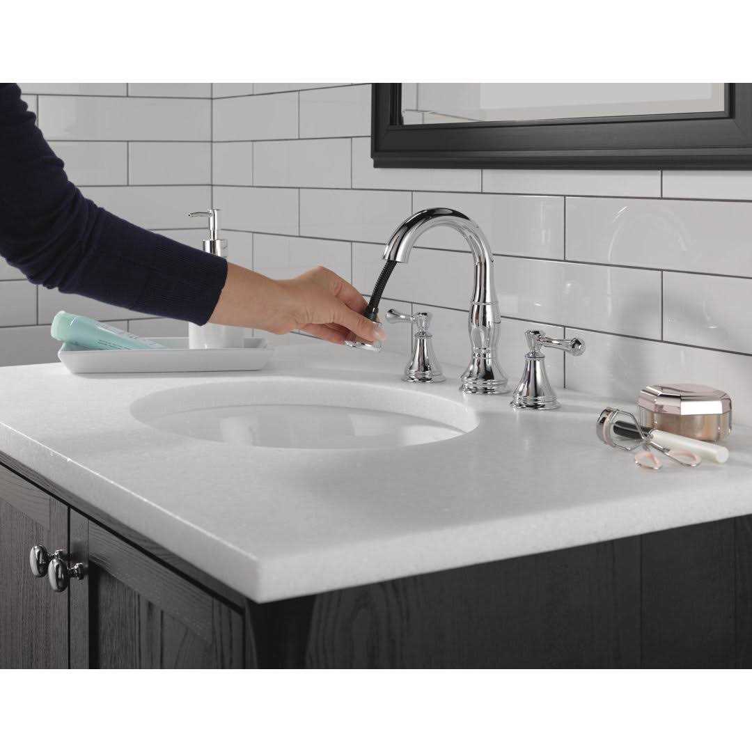 Delta Cassidy Two Handle Widespread Pull Down Bathroom Faucet 3597 - Cheap Fitting