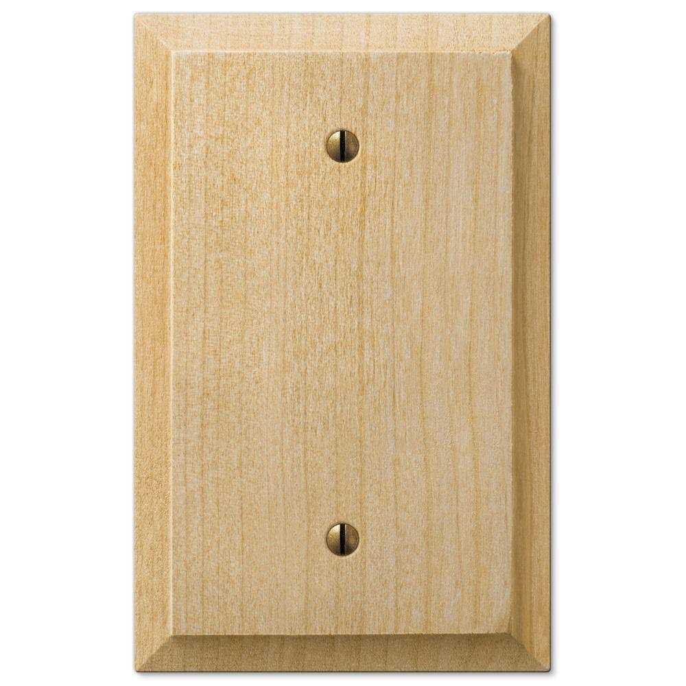 Amerelle 2 Blank Wallplate Baker Unfinished Alder Wood 180BB - Cheap Fitting