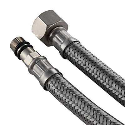Homevacious Long Bathroom Kitchen Faucet Connector Braided Supply Hose 3/8-Inch Female Compression Stainless Steel - Cheap Fitting