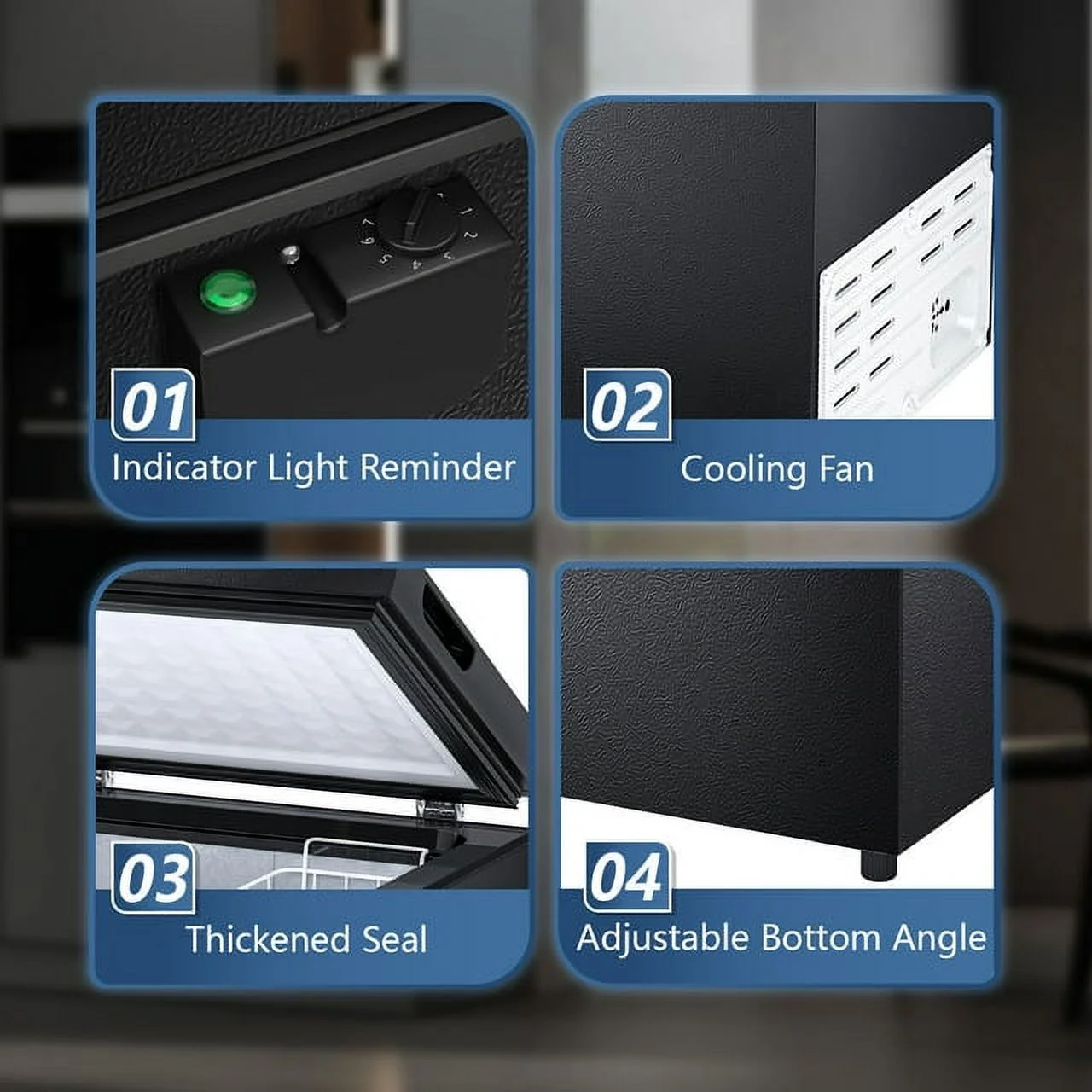 LHRIVER 1.8 Cu.ft Freezer Freestanding, Top Open Door Compact Freezer , Adjustable Temperature, Suitable for Home/Kitchen/Office/Restaurant (Black) - Cheap Fitting