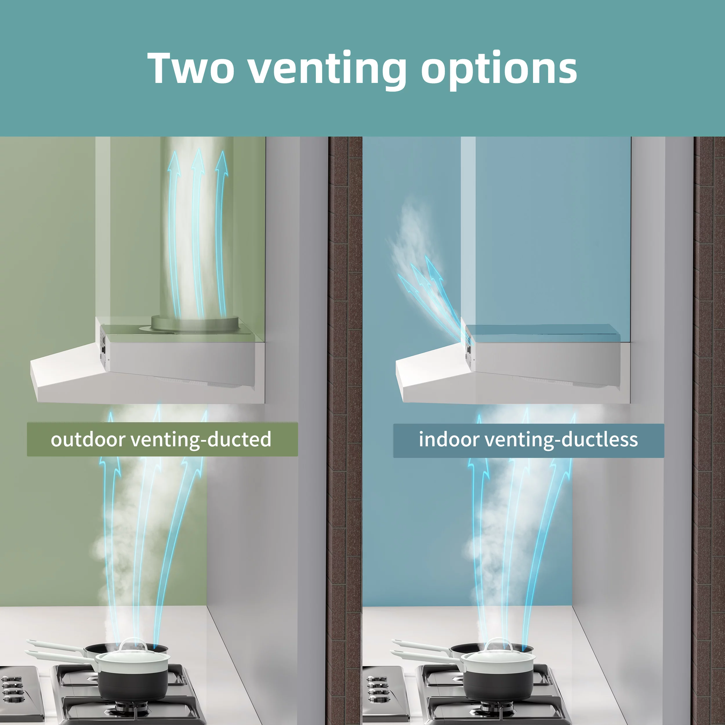 FIREGAS Range Hood 30 inch Under Cabinet Range Hood with 2 Speed Exhaust Fan,300 CFM,Multi-Layers Aluminum Filter Included,White - Cheap Fitting