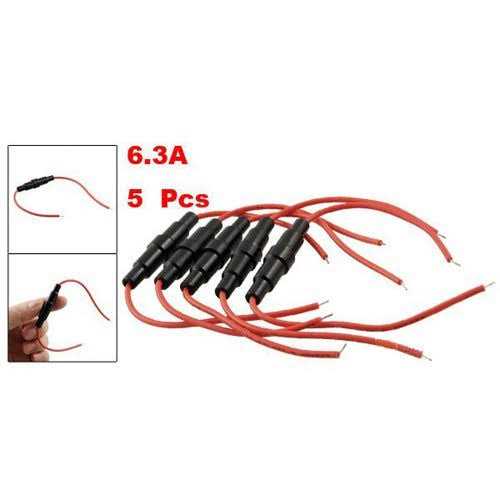 uxcell A11101300ux0008 5 x 20 mm AGC Fuse Holder Inline Screw Type W 22 AWG Wire - Cheap Fitting