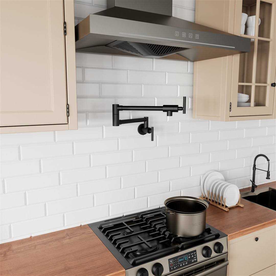 Giving Tree Wall Mount Pot Filler Faucet Double-Handle WF2DT846MB - Cheap Fitting
