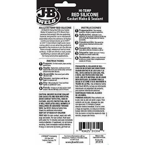 J-B Weld Hi-Temp Red Silicone - Cheap Fitting