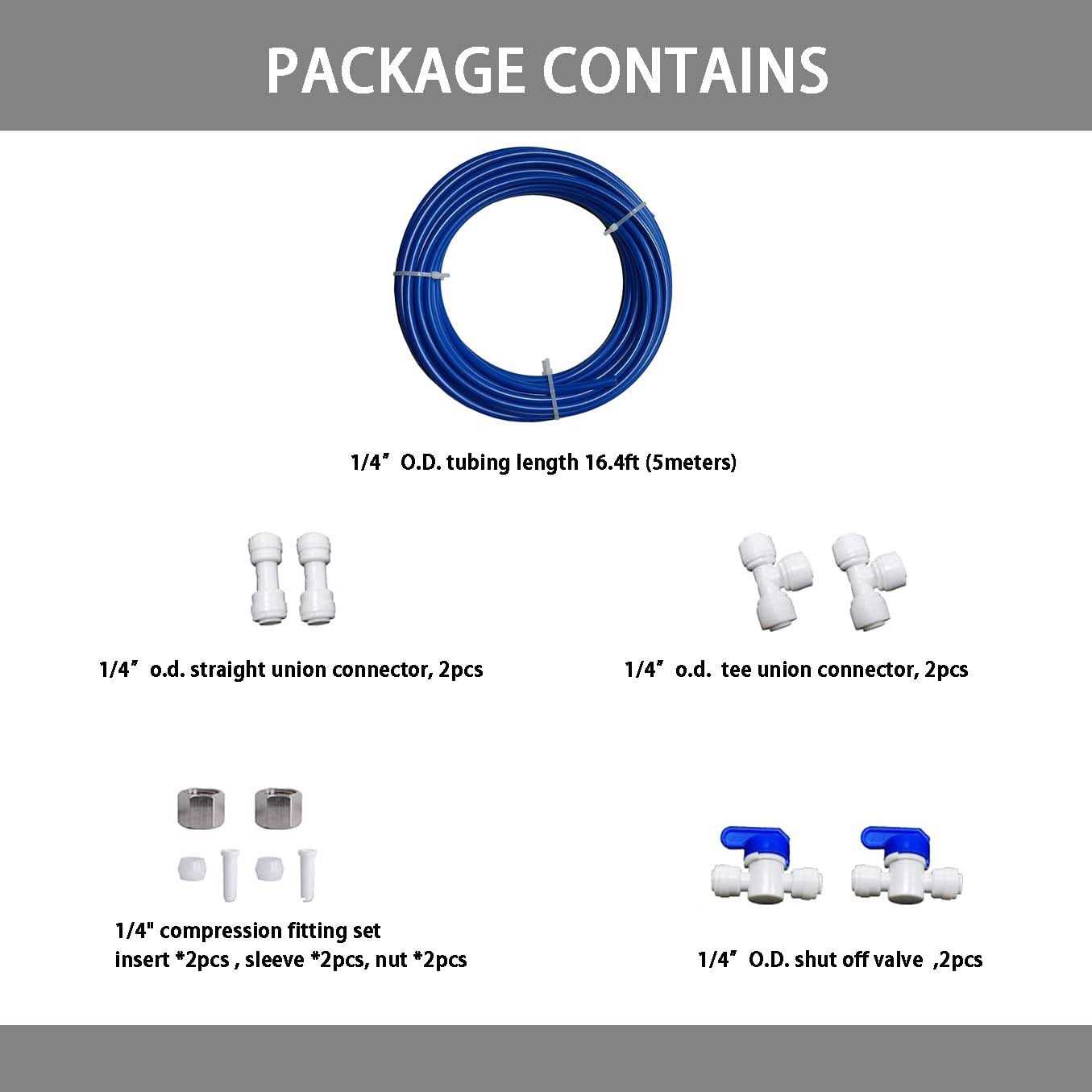 Malida RO Water Systems Ice Maker Kit 1/4 for Reverse Osmosis Systems and Water Filters - Cheap Fitting