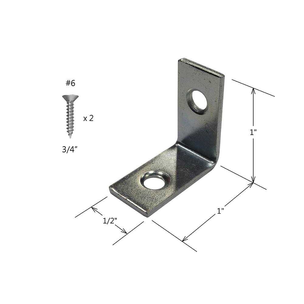 RELIABILT 1-in x 0.5-in x 1-in-Gauge Zinc-plated Steel Corner Brace 22500ZCBLG20 - Cheap Fitting