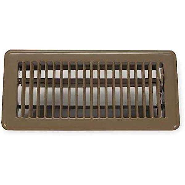 Grainger 10 x 6 Floor Register,Brown - Cheap Fitting