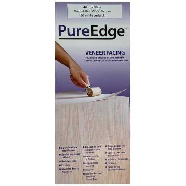 PureEdge 48 in. x 96 in. Walnut Real Wood Veneer with 10 Mil Paperback - Cheap Fitting
