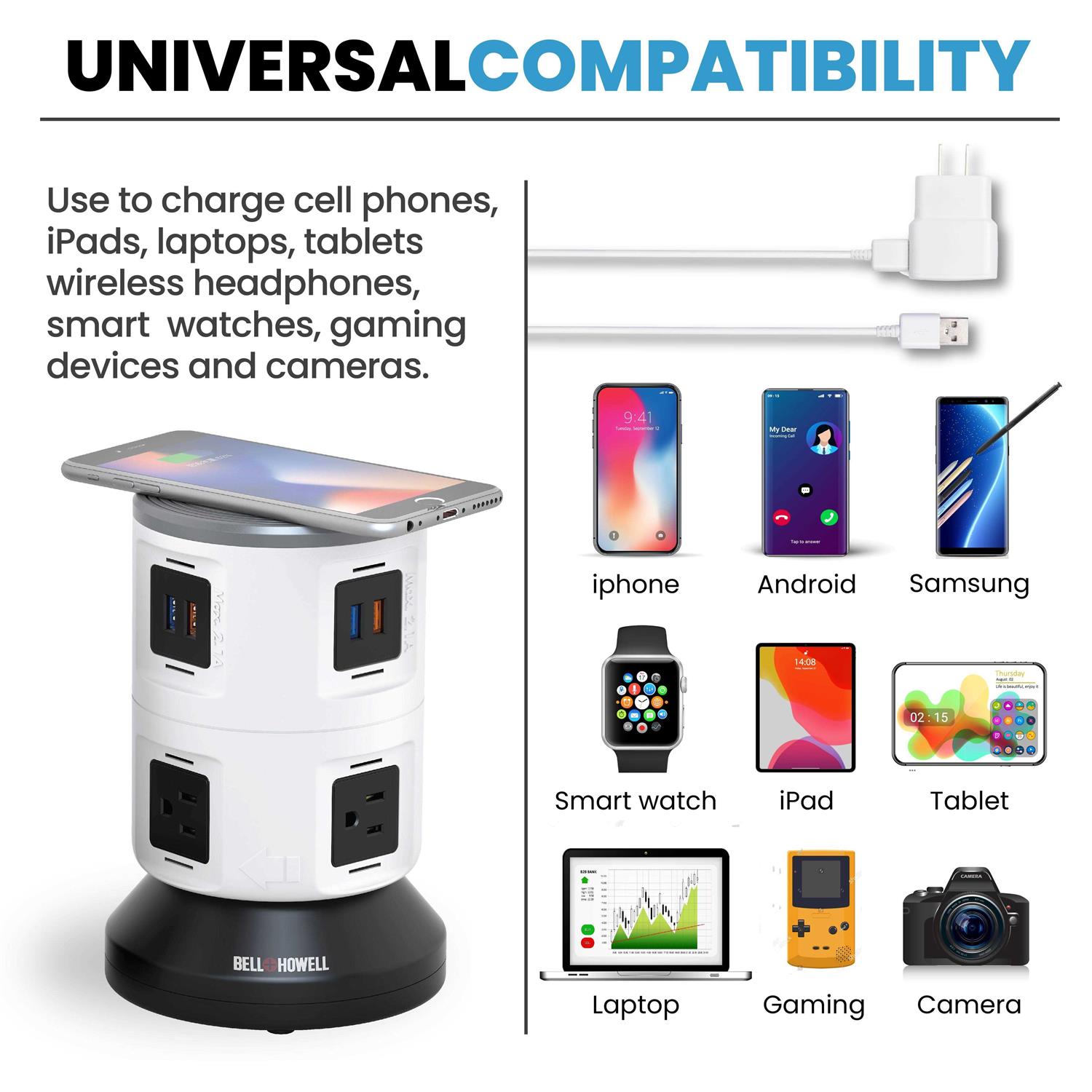 Bell+howell Bell + Howell Spin Power with Wireless Charger - Cheap Fitting