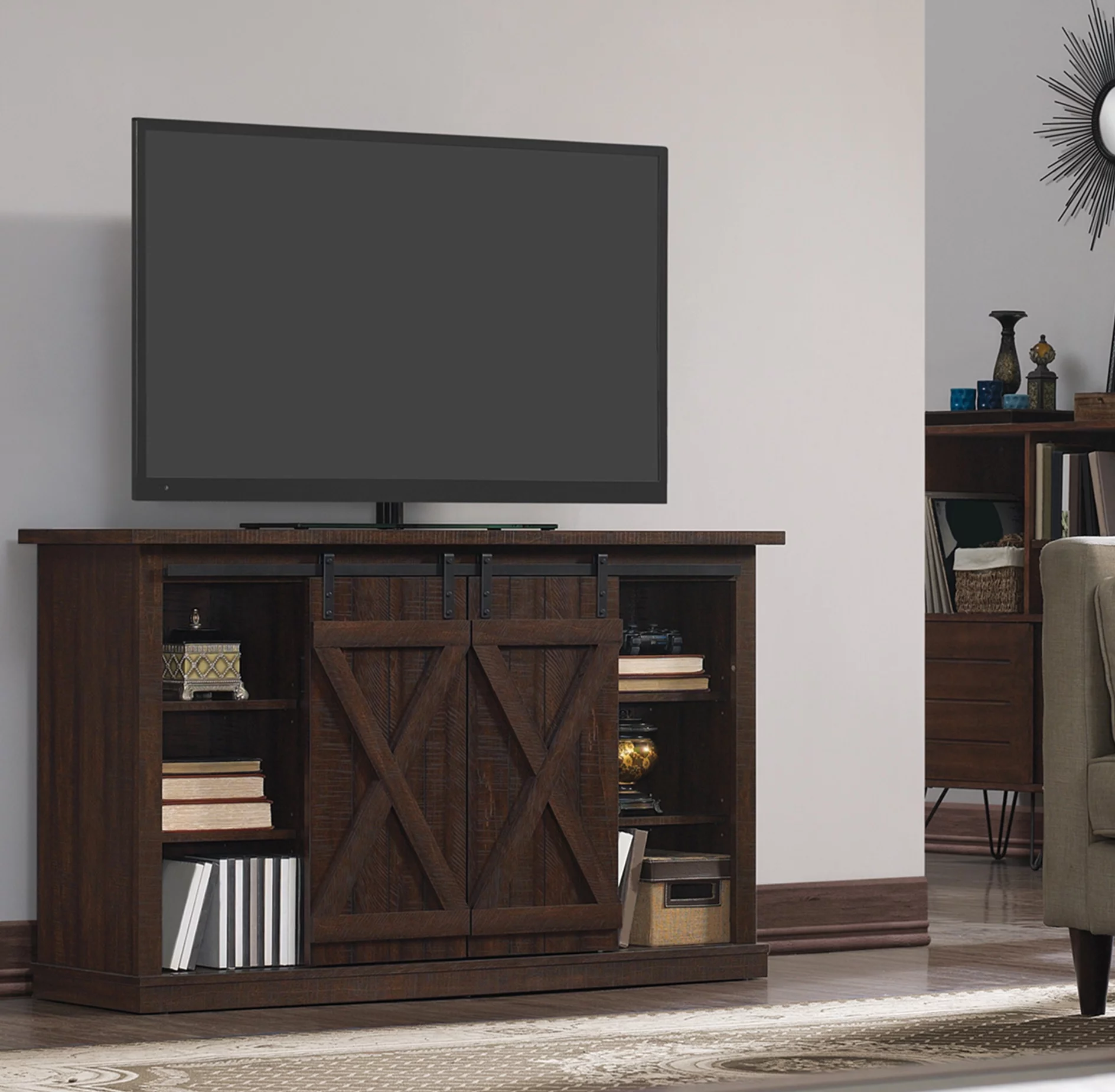 Twin Star Home Terryville Barn Door TV Stand for TVs up to 60