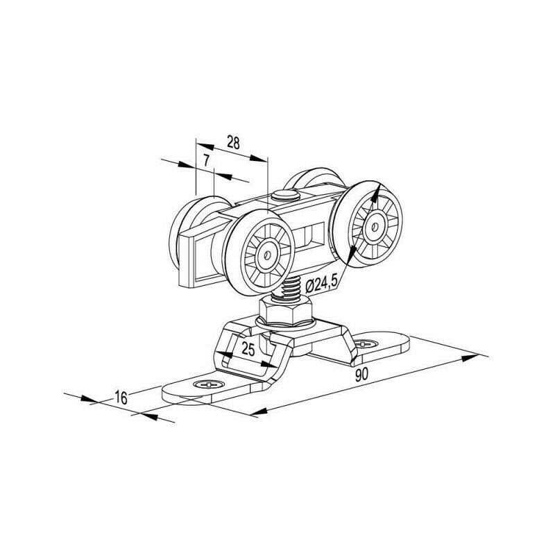 SLID’UP 160 Sliding / Pocket Door Hardware Kit - Cheap Fitting