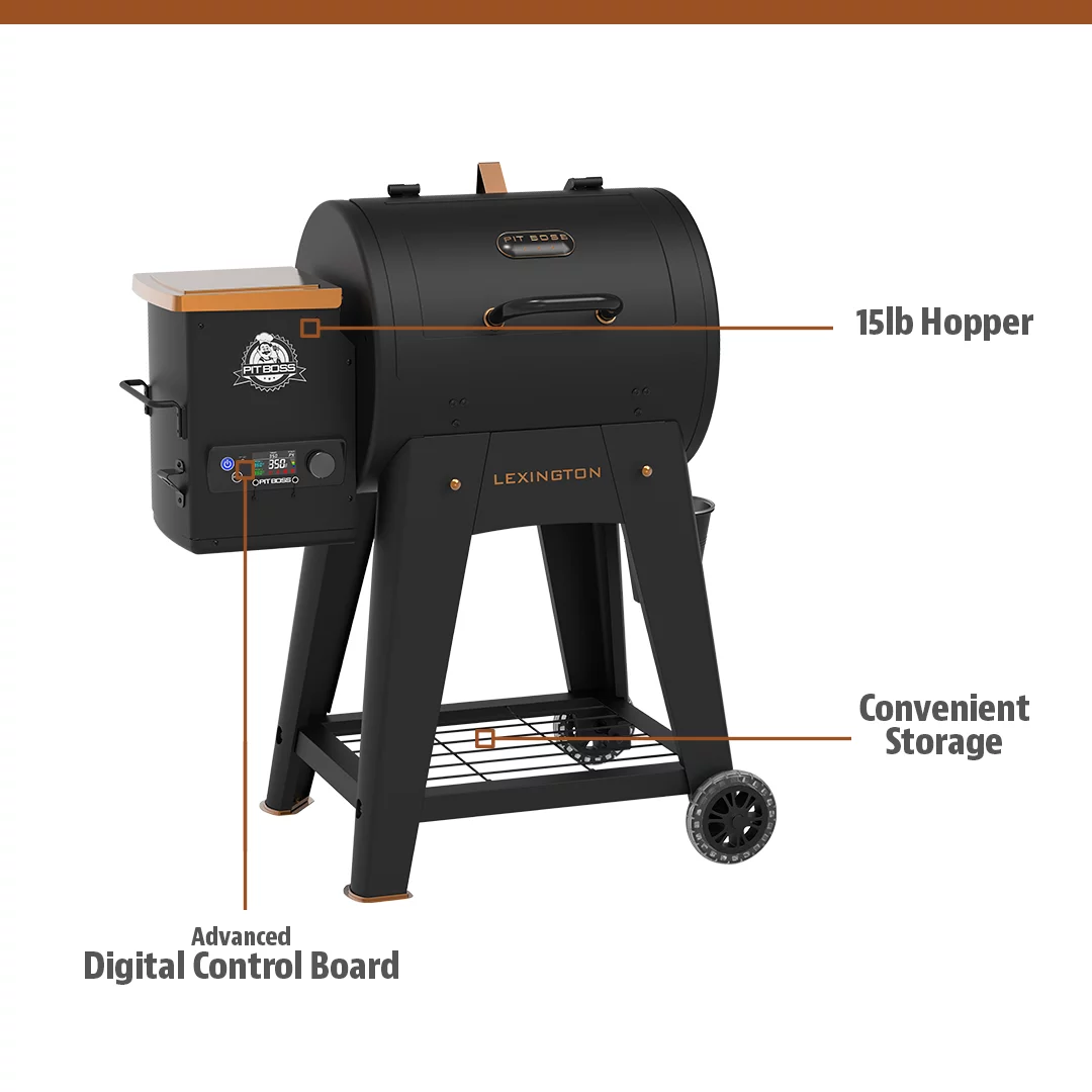 Pit Boss Lexington 500 Sq in Wood Fired Pellet Grill and Smoker – Onyx Series - Cheap Fitting