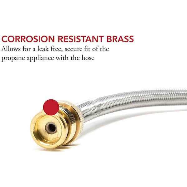 Gas One Propane Adapter Steel Braided Hose 1lb to 20lb - Cheap Fitting