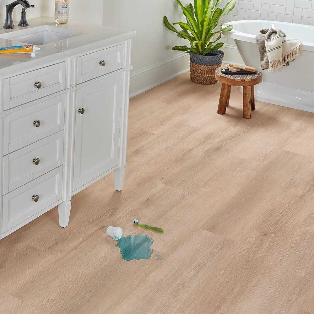 STAINMASTER Hickory Waterproof and Water Resistant Interlocking Luxury Vinyl Plank - Cheap Fitting