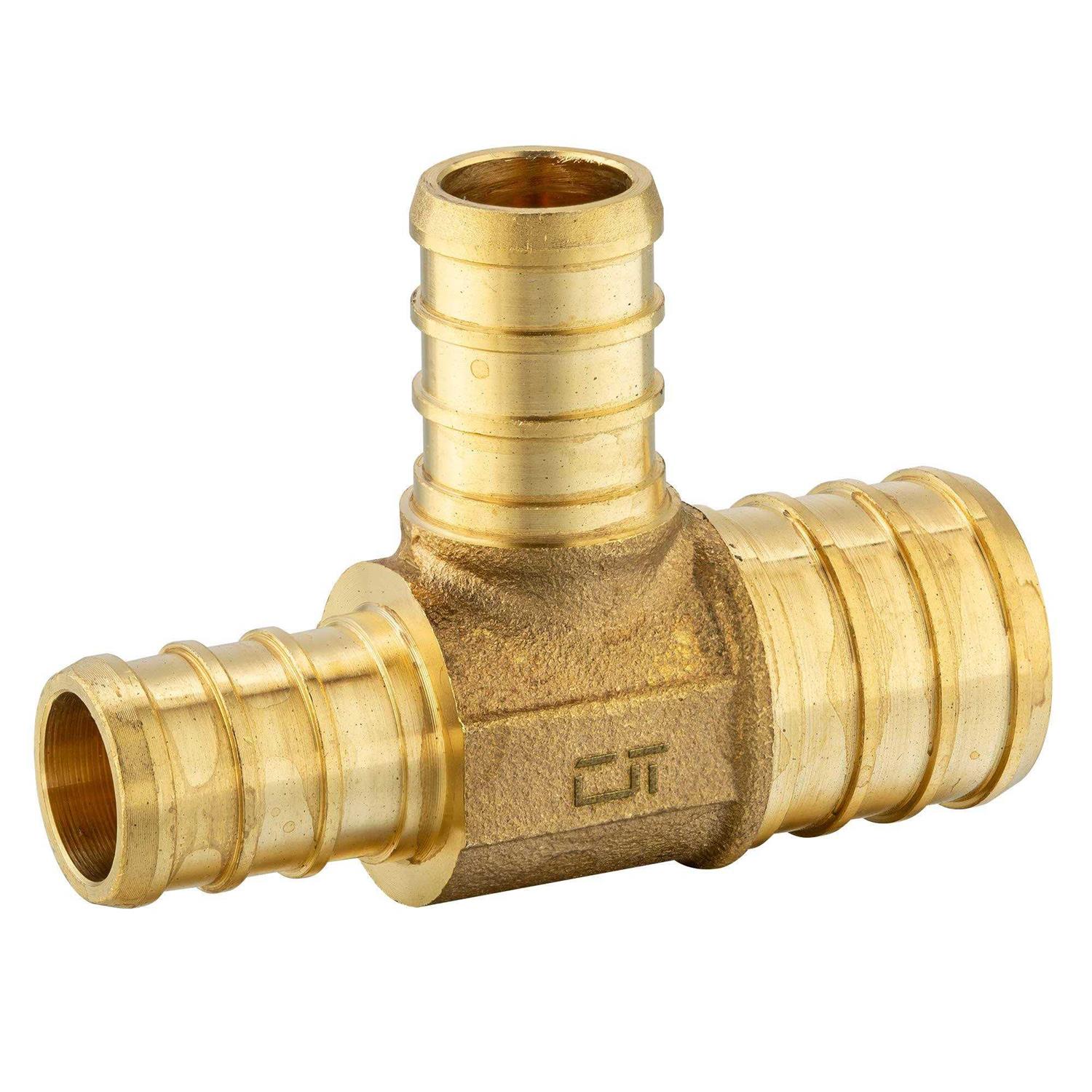 EFIELD 20-Pack EFIELD 3/4 x 3/4 x 1/2 Pex Reducing Tee Brass Barb Crimp Fittings - Cheap Fitting