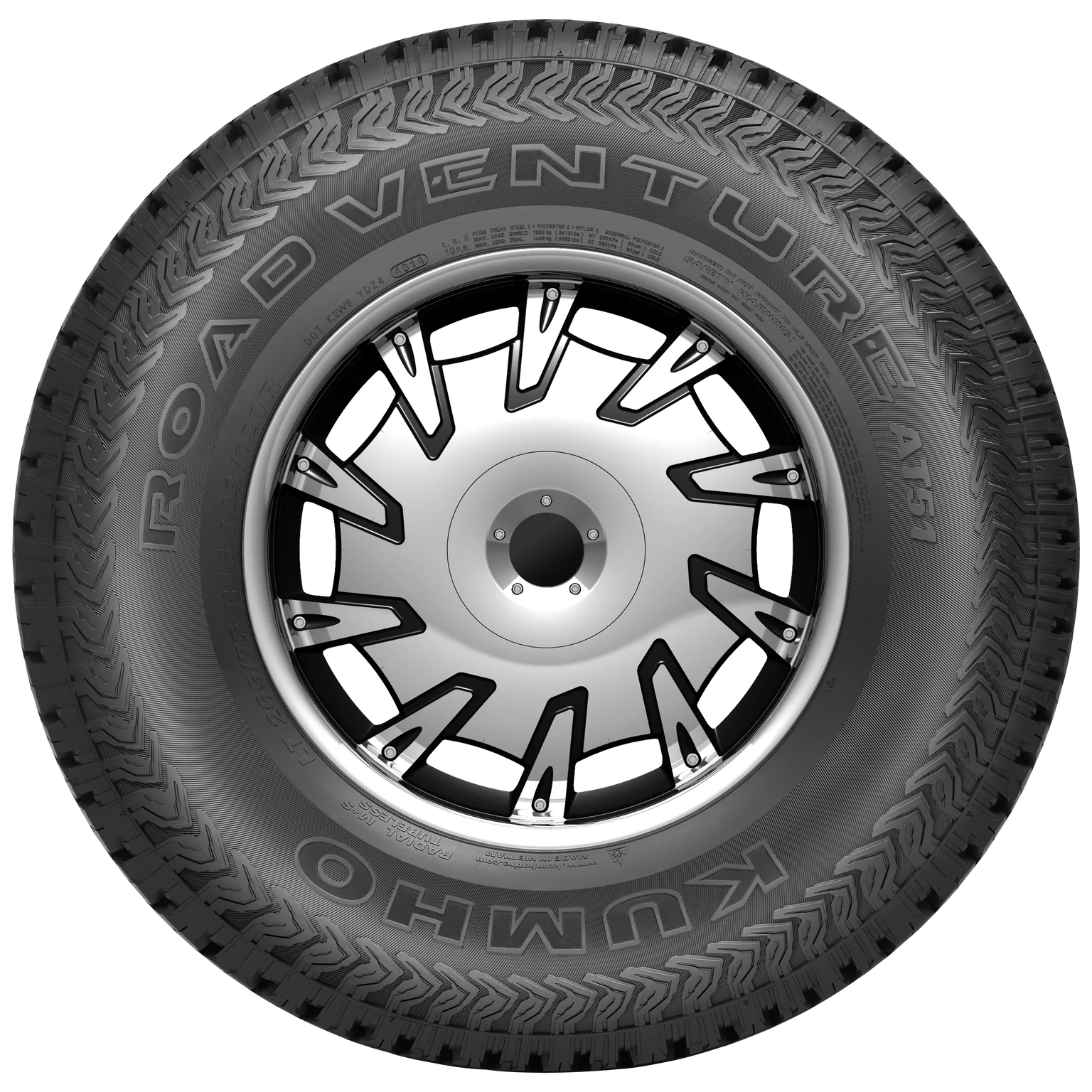 Kumho Road Venture AT51 All Terrain 235/75R15 109T XL Light Truck Tire - Cheap Fitting