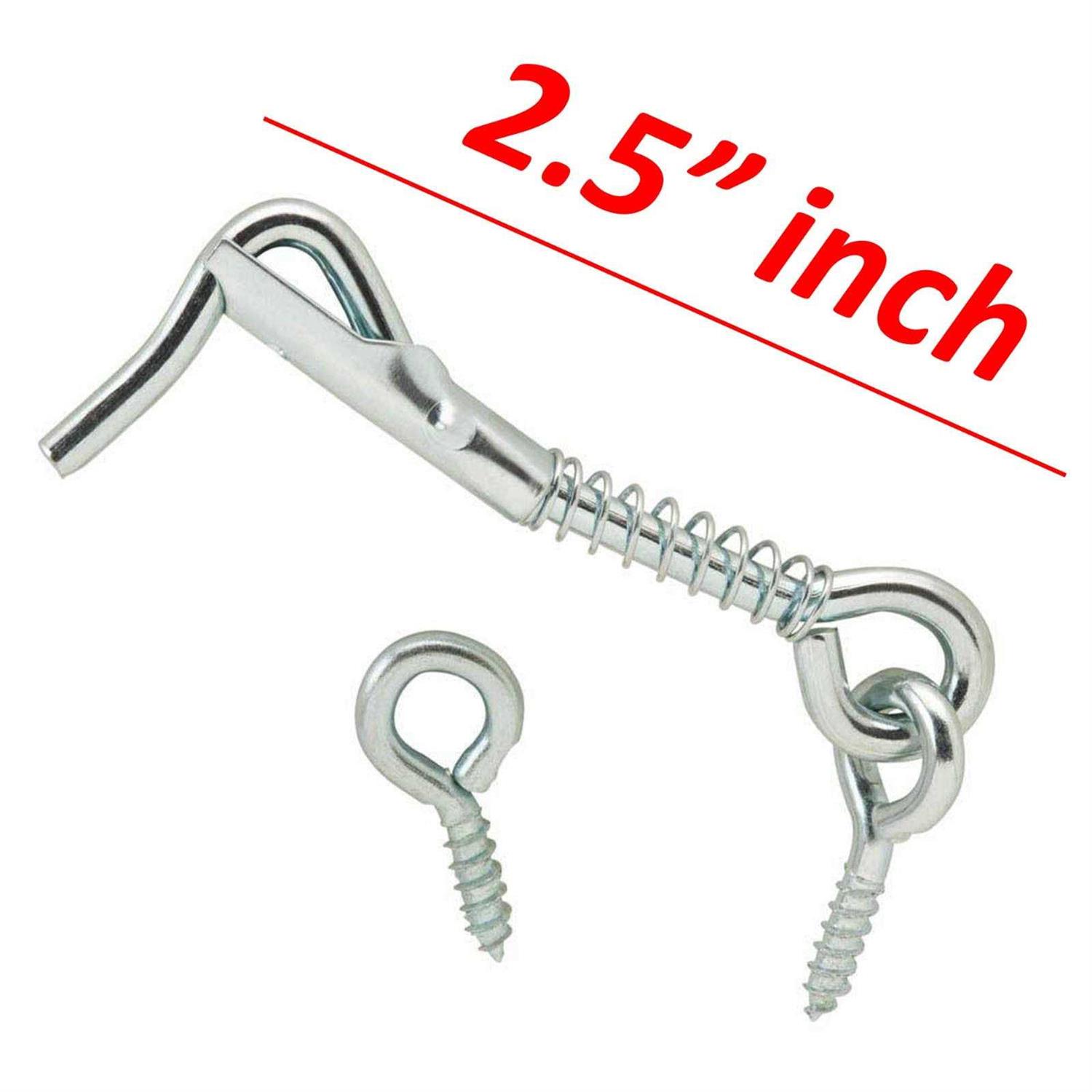 Wideskall Zinc Plated Wire Gate Hook and Eye Latch with Spring Lock - Cheap Fitting