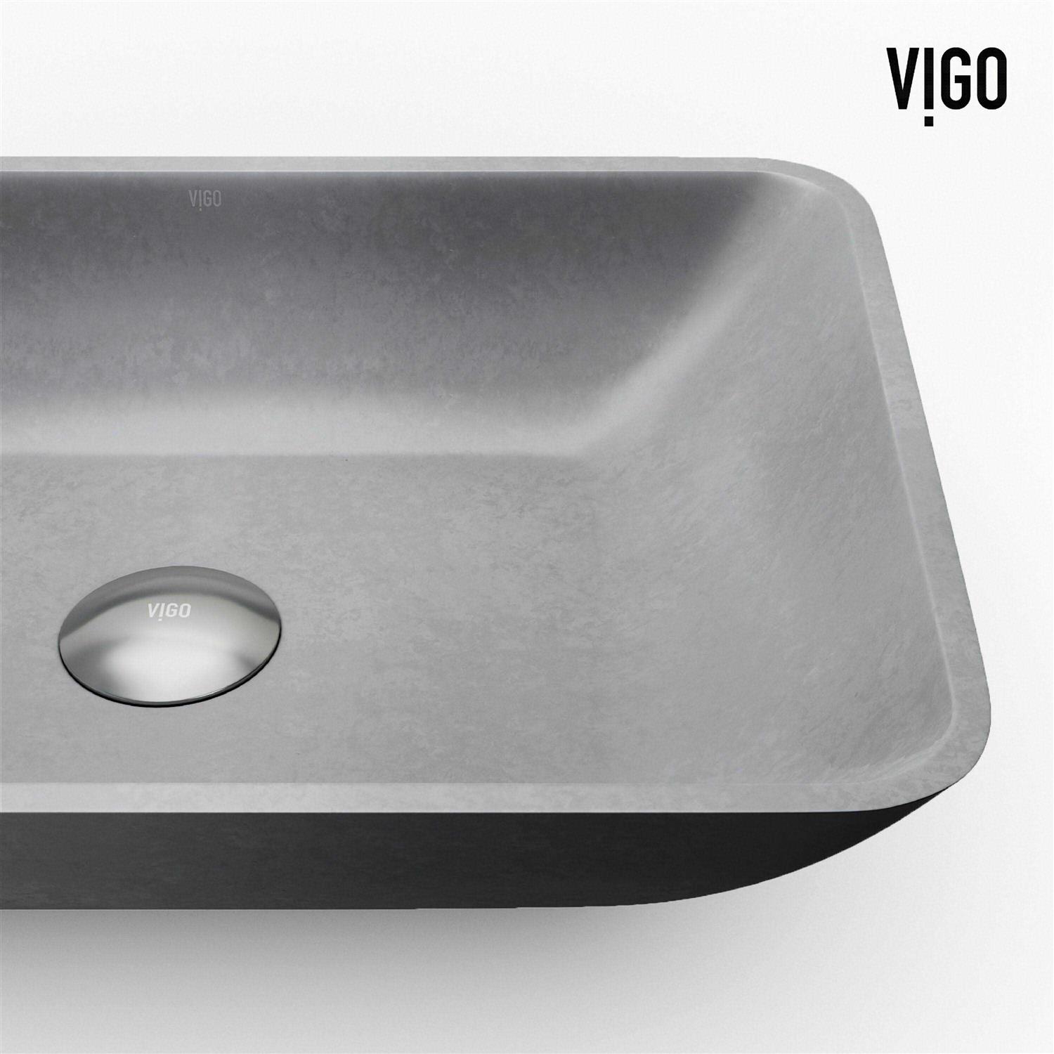 VIGO Concreto Stone Rectangular Bathroom Vessel Sink VG04063 - Cheap Fitting