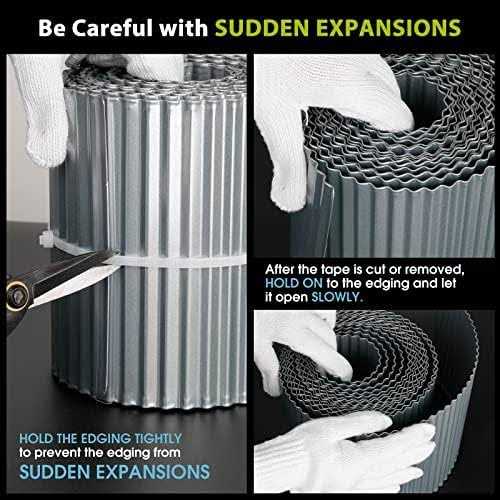 Worth Garden 20 ft. x Galvanized Steel Landscape Lawn Corrugated Edging - Cheap Fitting