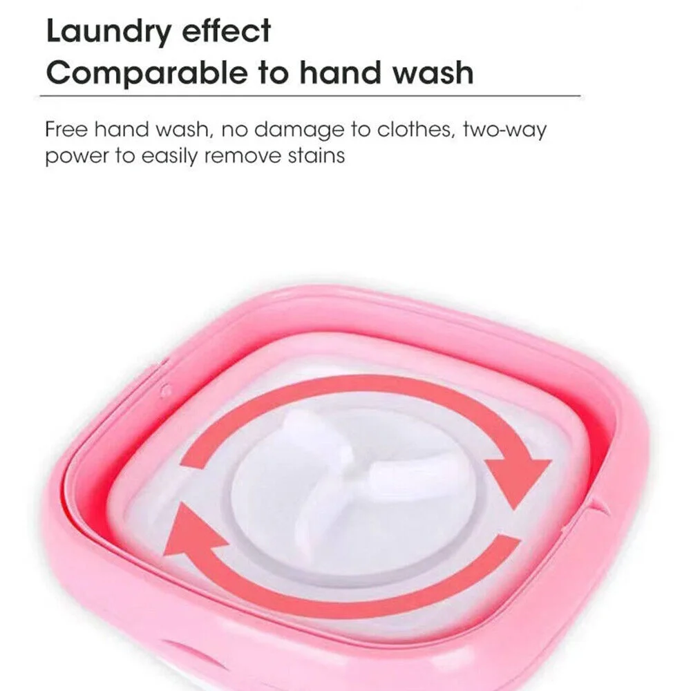 KingFurt Mini Folding Washing Machine Portable For Clothes With Dryer Bucket Travel Wash (Pink) - Cheap Fitting