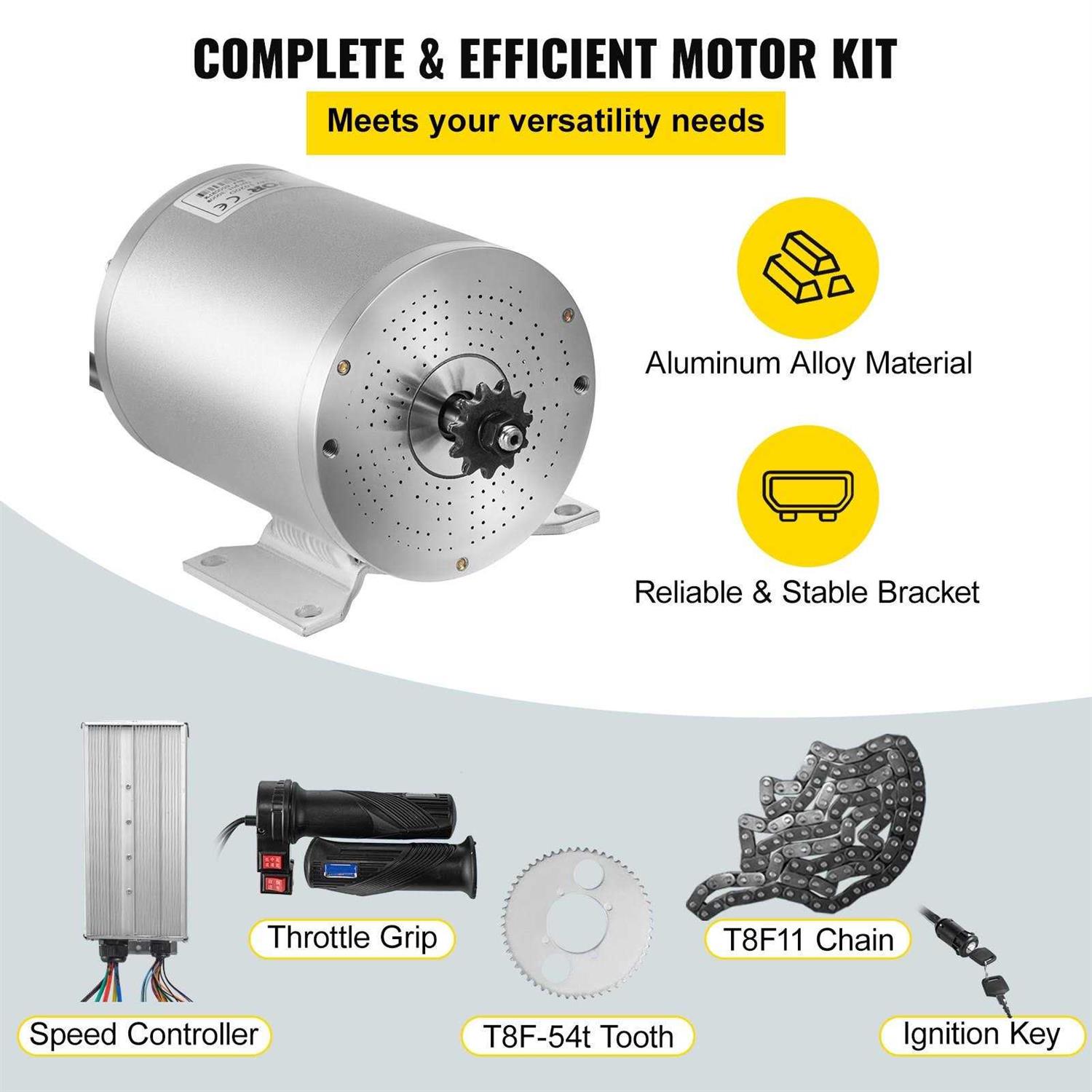 VEVOR Electric Brushless Dc Motor 72V 3000W Brushless Electric Motor 4900RPM Brushless Motor Kit ZLDJWSL72V3KW2BSJV0 - Cheap Fitting